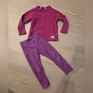 Pink Long Sleeve Top and Leggings Set